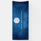 ビジネスロゴのミニマルモダンプロフェッショナル青 横断幕 (縦)