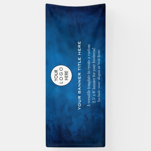 ビジネスロゴのミニマルモダンプロフェッショナル青 横断幕 (縦)