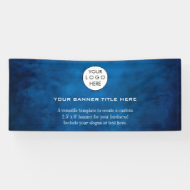 ビジネスロゴのミニマルモダンプロフェッショナル青 横断幕