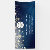 ビジネスロゴのミニマルモダンプロフェッショナル青 横断幕 (縦)