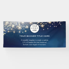 ビジネスロゴのミニマルモダンプロフェッショナル青 横断幕