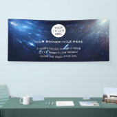 ビジネスロゴのミニマルモダンプロフェッショナル青 横断幕 (トレードショー)