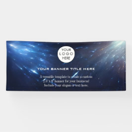 ビジネスロゴのミニマルモダンプロフェッショナル青 横断幕