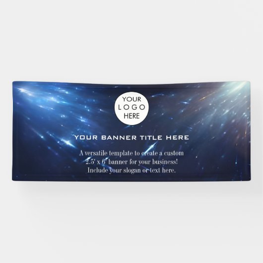 ビジネスロゴのミニマルモダンプロフェッショナル青 横断幕 (横)