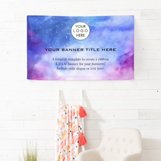 ビジネスロゴのミニマルモダンプロフェッショナル青 横断幕 (インサイチュ)