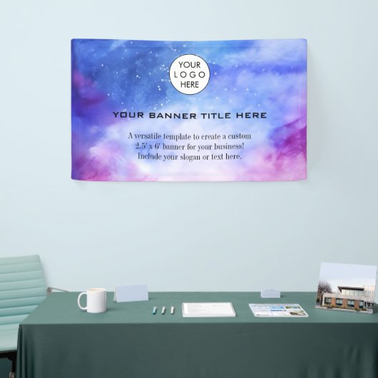 ビジネスロゴのミニマルモダンプロフェッショナル青 横断幕 (トレードショー)