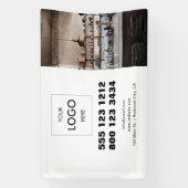 ビジネスロゴのミニマルモダンリストフォト 横断幕 (縦)