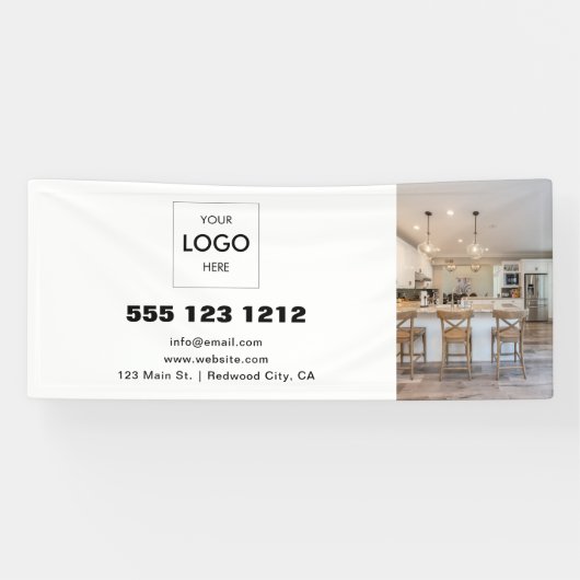 ビジネスロゴのミニマルモダンリストフォト 横断幕 (横)