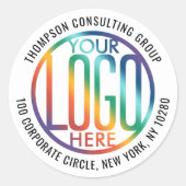 ビジネスロゴのラウンド差出人住所ラベル ラウンドシール (正面)