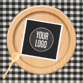 ビジネスロゴの作成紙カクテルナプキンブラック スタンダードカクテルナプキン