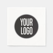 ビジネスロゴの作成紙カクテルナプキンホワイト スタンダードカクテルナプキン (正面)