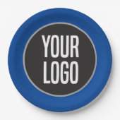 ビジネスロゴの作成紙カクテルブルー ペーパープレート (正面)