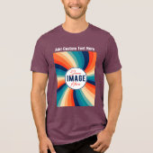 ビジネスロゴの写真イメージのアップロード文字カスタム トライブレンドＴシャツ (正面)