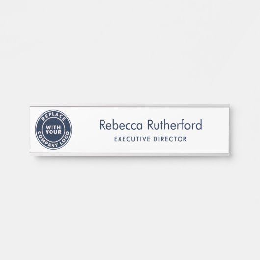 ビジネスロゴの従業員名と役職の追加 サインプレート (正面)