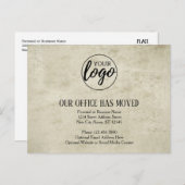 ビジネスロゴの添付ファイルによる新しいアドレスの変更 案内ポストカード (正面/裏面)