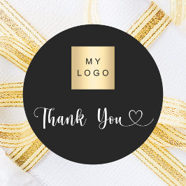 ビジネスロゴの白黒感謝していユーザー ラウンドシール