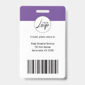 ビジネスロゴの社員写真 バッジ (Back)