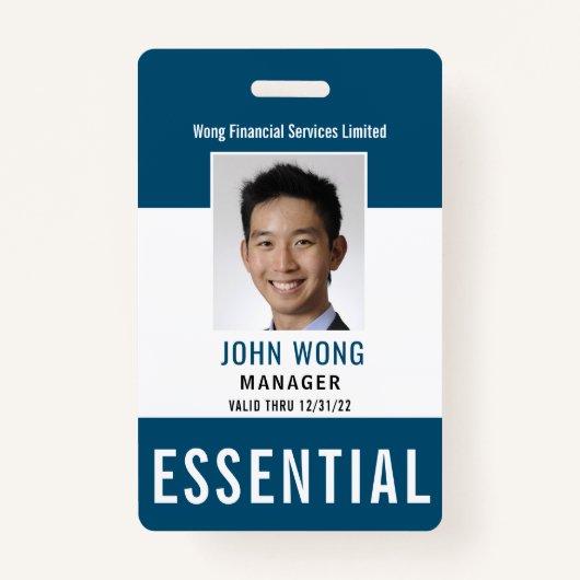 ビジネスロゴの社員写真 バッジ (正面)