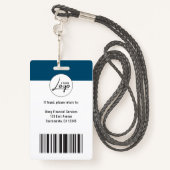 ビジネスロゴの社員写真 バッジ (裏面ランヤード)