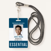 ビジネスロゴの社員写真 バッジ (正面ランヤード)