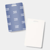 ビジネスロゴの繰り返し |濃い青グラデーション バッジ (表裏)