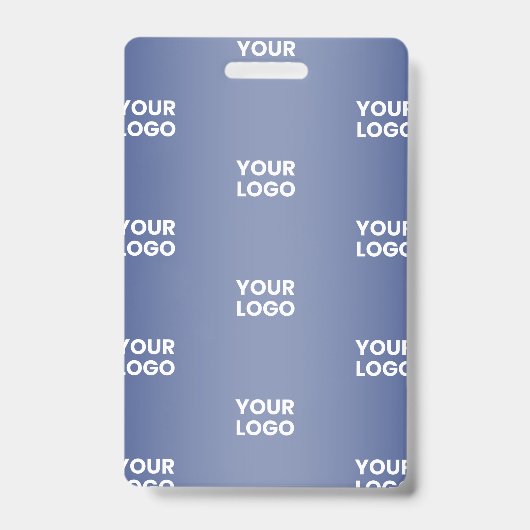 ビジネスロゴの繰り返し |濃い青グラデーション バッジ (表面)