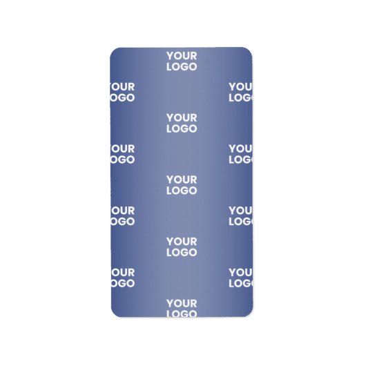 ビジネスロゴの繰り返し |濃い青グラデーション ラベル (正面)