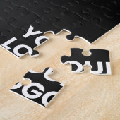 ビジネスロゴの繰り返し |黒とグレーのグラデーション ジグソーパズル (側面)