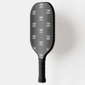 ビジネスロゴの繰り返し |黒とグレーのグラデーション ピックルボールラケット (左)