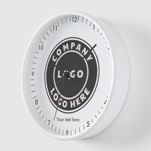 ビジネスロゴの追加とカスタム文字披露宴 壁時計 (傾斜)