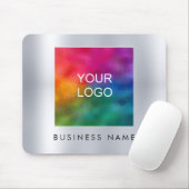 ビジネスロゴの追加イメージ文字フェイクSilver マウスパッド (マウス)