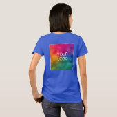 ビジネスロゴの追加エレガント深い王室の青 Tシャツ (裏面フル)