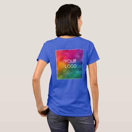 ビジネスロゴの追加エレガント深い王室の青 Tシャツ (裏面フル)