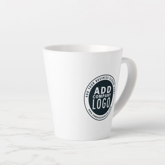 ビジネスロゴの追加カスタムWebサイトアドレス カフェラテマグ (右アングル)