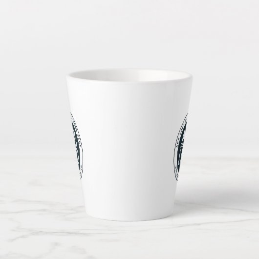 ビジネスロゴの追加カスタムWebサイトアドレス カフェラテマグ (正面)