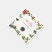 ビジネスロゴの追加クリスマスホリデー紙 スタンダードカクテルナプキン (角)