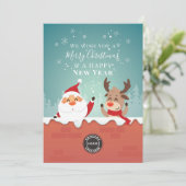 ビジネスロゴの追加クリスマス会社のクライアント シーズンカード (スタンド正面)