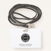 ビジネスロゴの追加スタッフ名ID バッジ (裏面ランヤード)