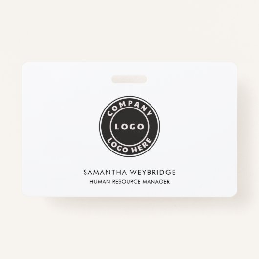 ビジネスロゴの追加スタッフ名ID バッジ (正面)