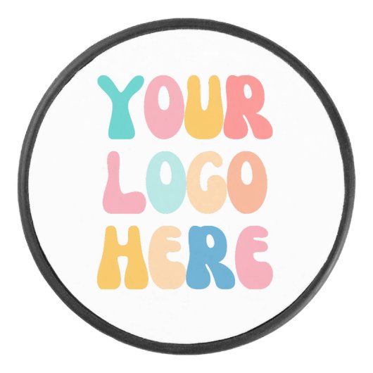 ビジネスロゴの追加モダンミニマルシンプル アイスホッケーパック (正面)