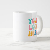 ビジネスロゴの追加モダンミニマルシンプル ジャンボコーヒーマグカップ (正面右)