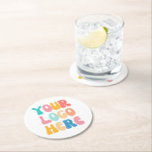 ビジネスロゴの追加モダンミニマルシンプル ラウンドペーパーコースター (インサイチュ)