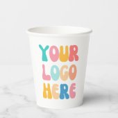 ビジネスロゴの追加モダンミニマルシンプル 紙コップ (裏面)