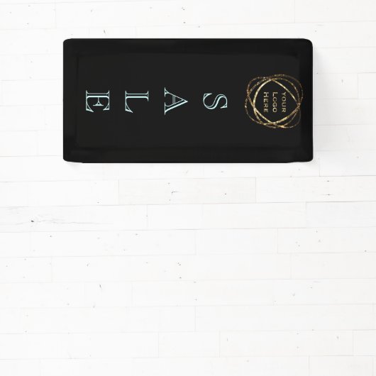 ビジネスロゴの追加/エレガントシンプルアクアブラックセール 横断幕 (インサイチュ)