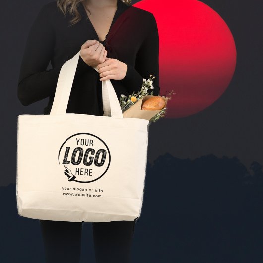 ビジネスロゴの追加 | 会社のプロフェッショナル 企業の ラージトートバッグ