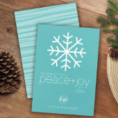 ビジネスロゴの追加 – 平和と喜びの雪モダン片 シーズンカード
