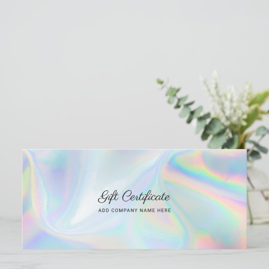 ビジネスロゴの追加DIYホログラフィックギフト証明書 (スタンド正面)