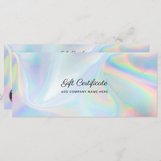 ビジネスロゴの追加DIYホログラフィックギフト証明書 (正面/裏面)