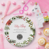 ビジネスロゴの追加Holidays会社年間イベント ペーパープレート (パーティー)