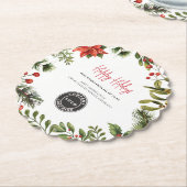 ビジネスロゴの追加Holidays会社年間スワッグ ペーパーコースター (アングル)